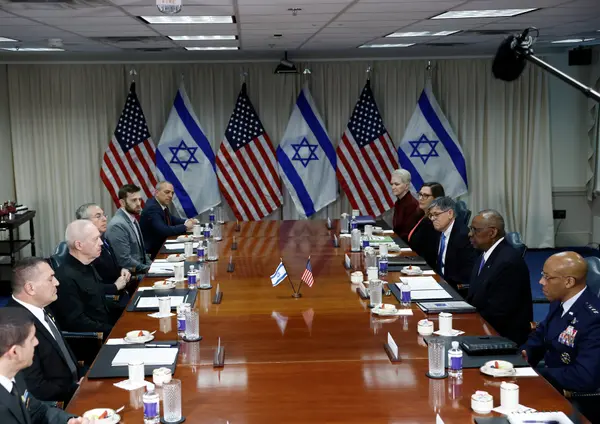 38EE53E7 DBA2 418D AD97 27CAA02FFBA4 U.S. Defense Secretary Holds Talks with Israeli Counterpart, Pentagon Confirms