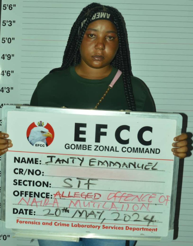 image 98 Naira Abuse: Anti-Graft Commission, EFCC Arrests Woman For Spraying N1000 Notes