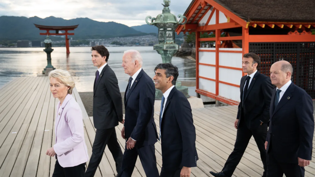 image 118 G7 leaders huddle in Italy, escaping political peril at home