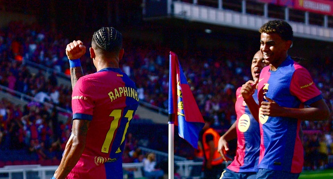 396F6B71 8EF3 4E40 A932 1CE5F1828F1B Raphinha Shines with Hat-Trick as Barcelona Dominates Valladolid 7-0