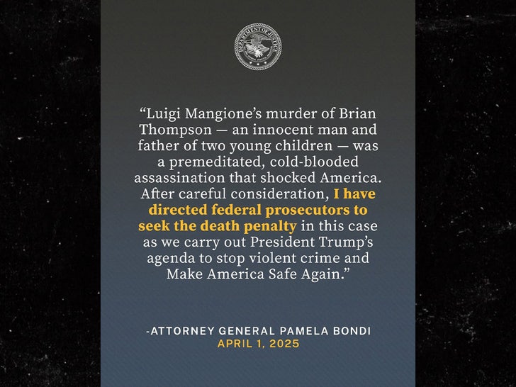 luigi mangione department of justice sub instagram