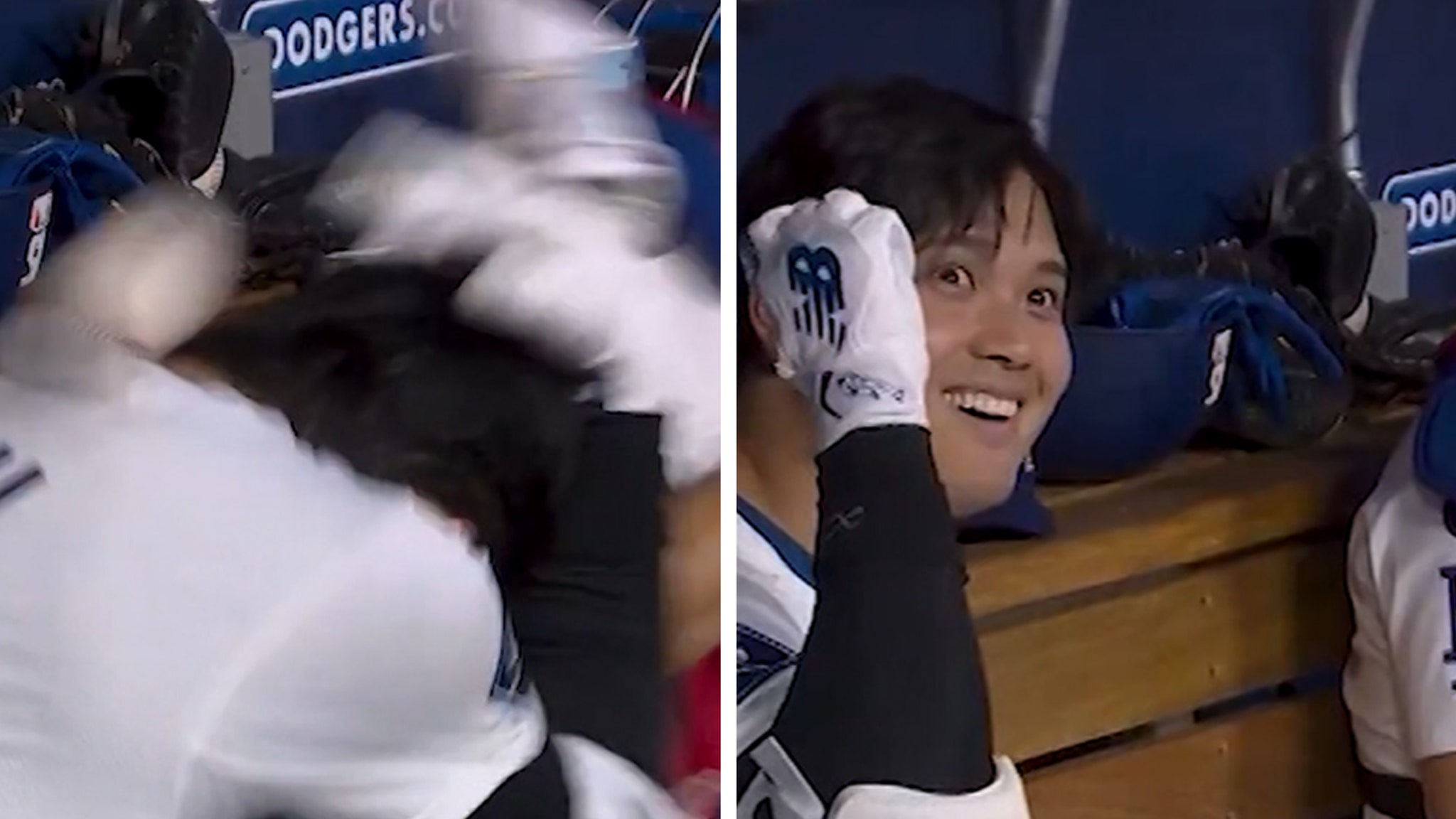 Shohei Ohtani Narrowly Avoids Mookie Betts' Foul Ball