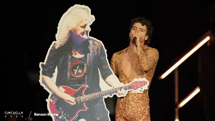 Benson Boone Brings Out Cardboard Cutout of Brian May to Troll Coachella 041925_benson_boone_kal
