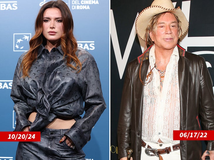 bella thorne Mickey Rourke recent sub getty