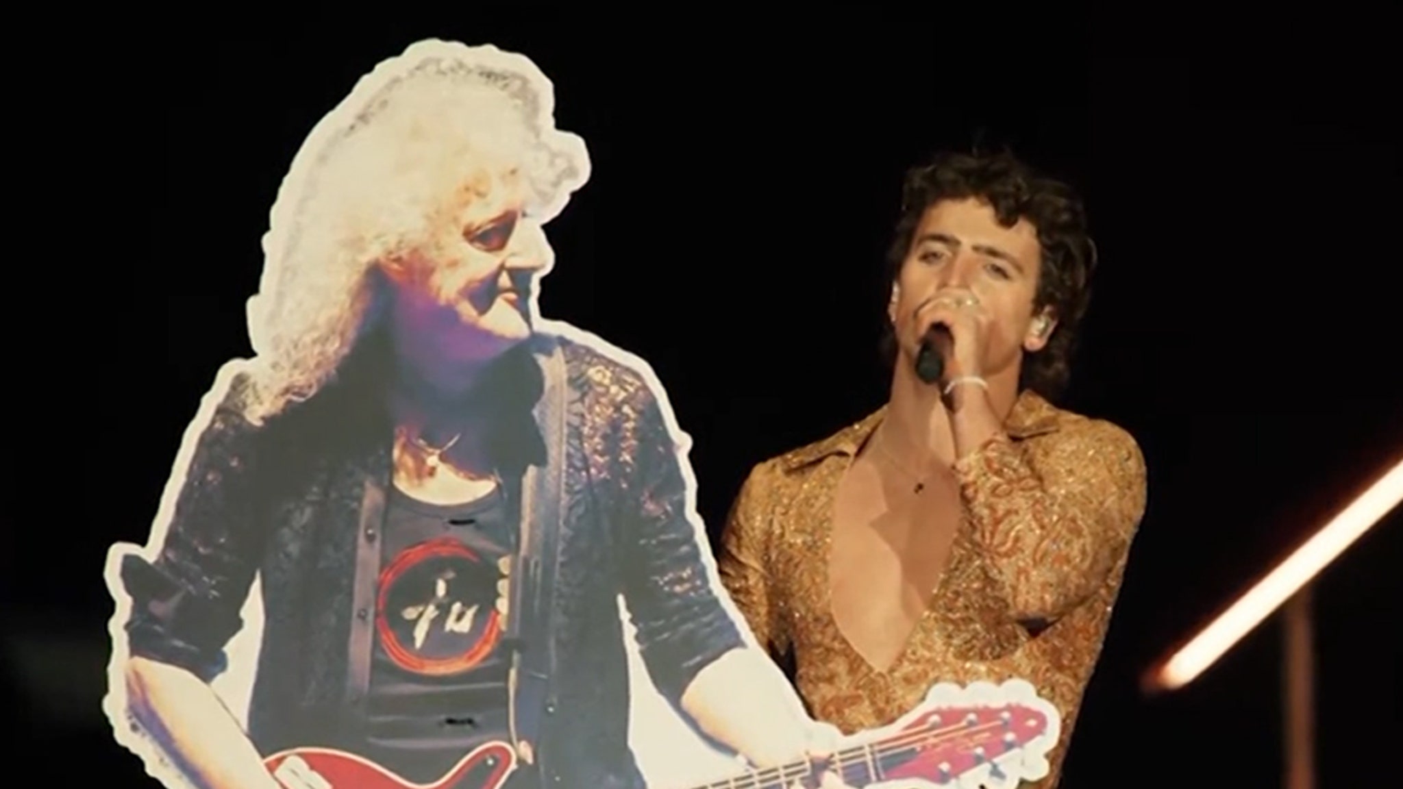 Benson Boone Brings Out Cardboard Cutout of Brian May to Troll Coachella