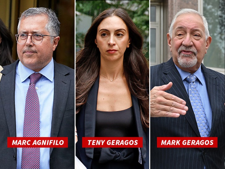 Marc Agnifilo, Teny Geragos and Mark Geragos getty name swipes split sub