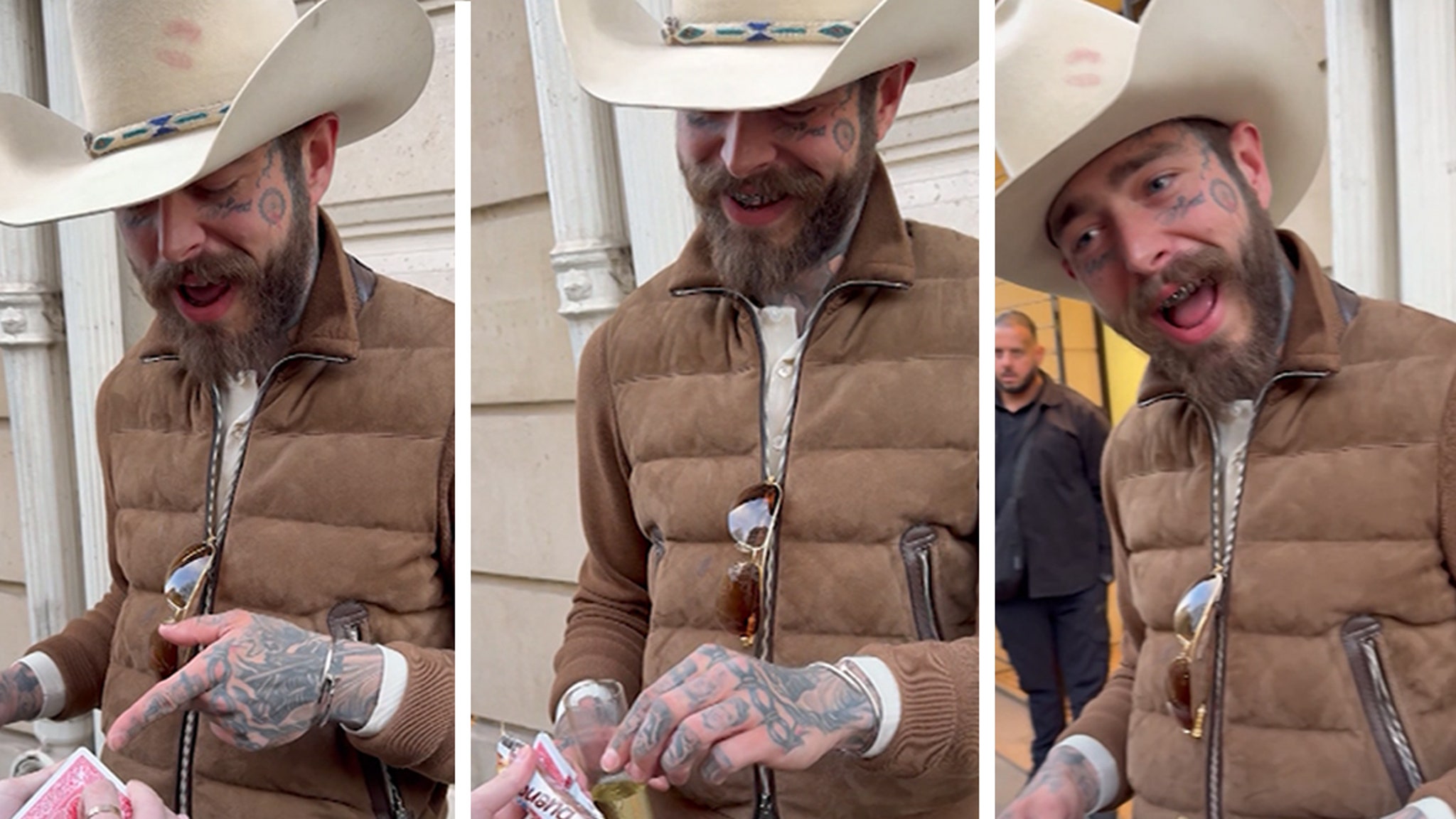Post Malone Enjoys Magic Trick in Paris