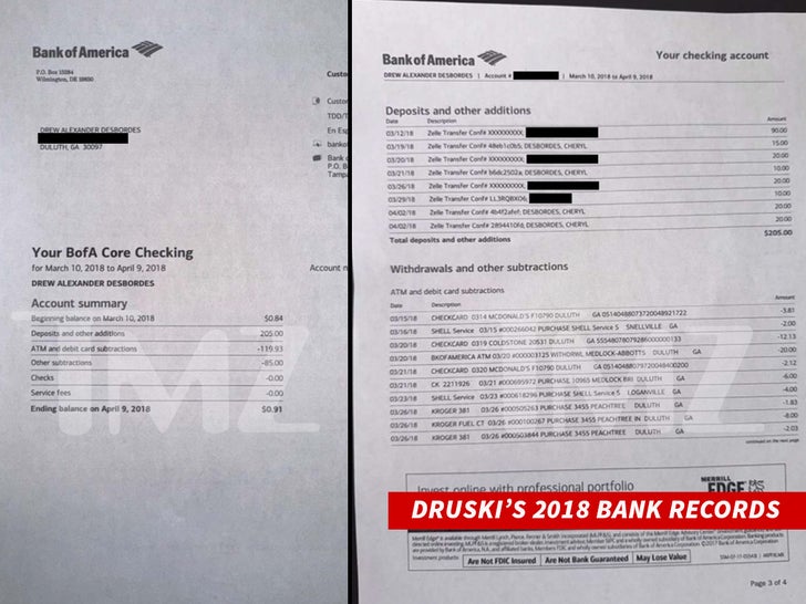 Druski’s 2018 Bank Records