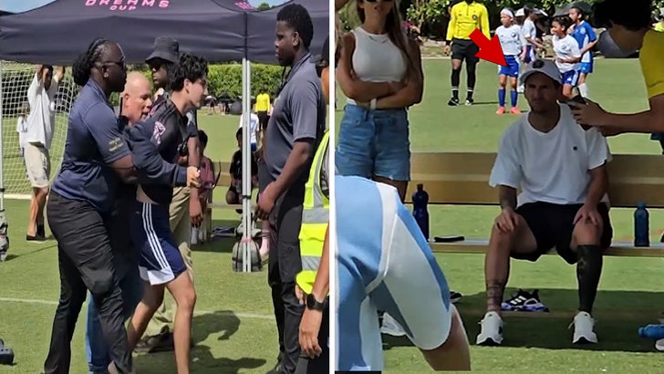 Lionel Messi Fan Chastised By Cop After Rushing Soccer Star 35f2bb96aa6d486c9375f28ee48436a5 md Lionel Messi Fan Chastised By Cop After Rushing Soccer Star