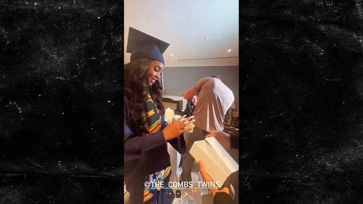Diddy's Twin Daughters Graduate High School Amid His Sex Trafficking Trial 052325_diddy_twins_gift_2027464