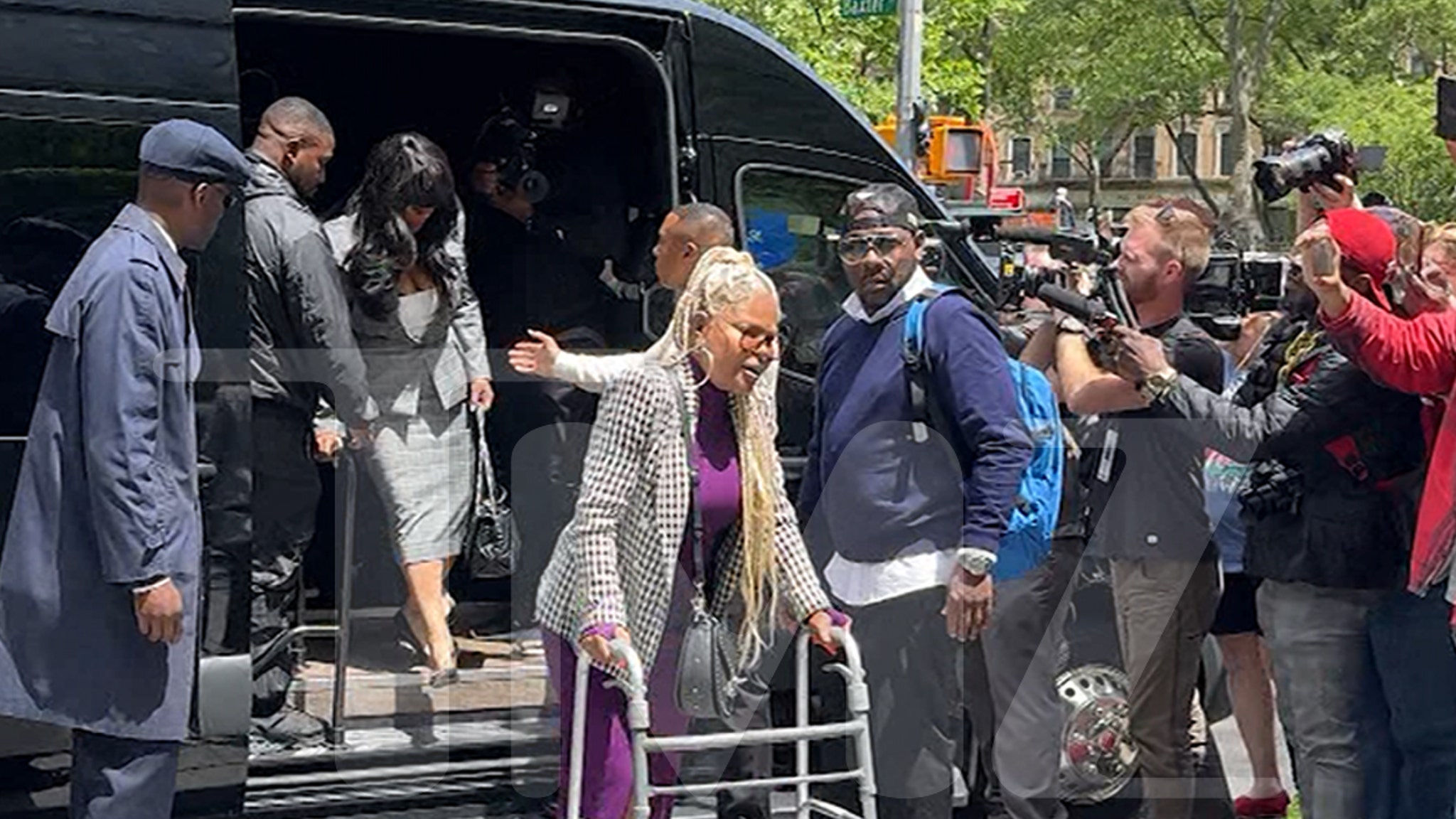 Diddy Son Justin Combs' Mother Misa Hylton Arrives at Court With a Walker