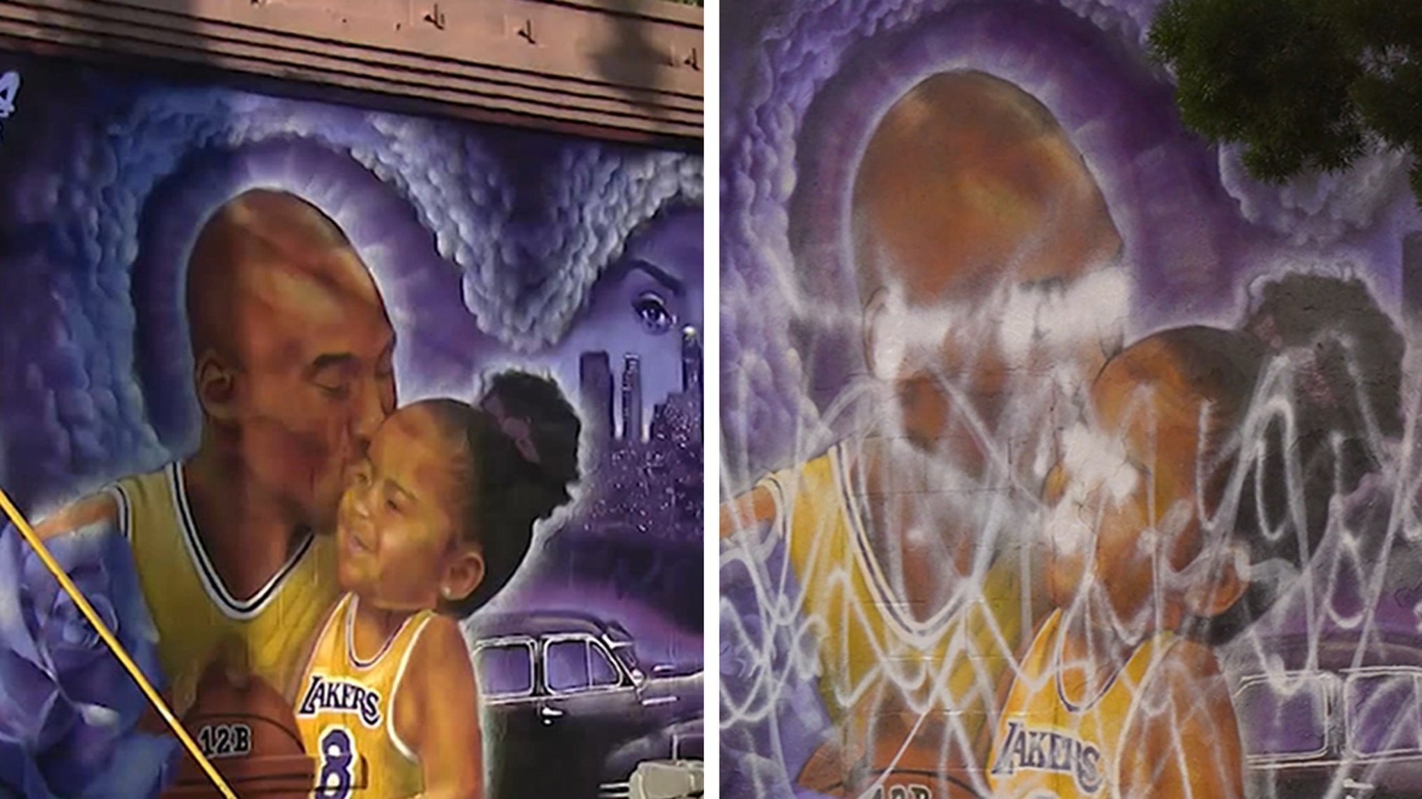 Kobe Bryant Mural Vandalized Again In Downtown Los Angeles