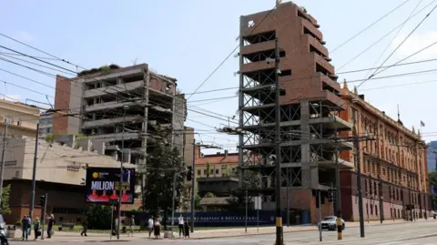 A Belgrade landmark bombed by Nato could get Trump makeover Getty Images Ministry of Defence buildings in Belgrade