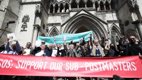 Post Office Horizon IT scandal compensation hits £1bn PA Media Former post office workers celebrate outside the Royal Courts of Justice, London, after having their convictions overturned by the Court of Appeal in 2021