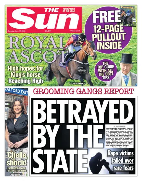 The headline on the front page of the Sun reads: "Betrayed by the state".