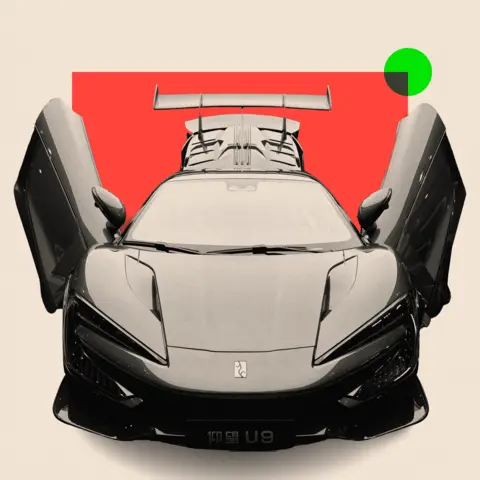 China's electric cars are cheaper, but is there a deeper cost? BBC A treated image of a U9 sports car by Yangwang