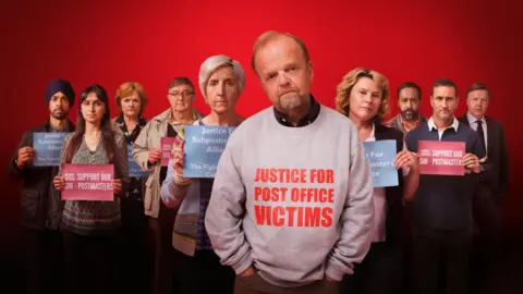 Post Office Horizon IT scandal compensation hits £1bn ITV The cast of Mr Bates vs The Post Office pose for a promotional photo