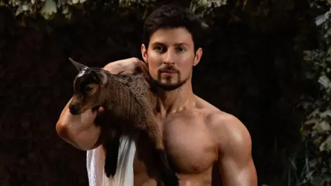 Telegram founder says he has fathered more than 100 children Pavel Durov/Instagram Tech billionaire Pavel Durov poses shirtless with a brown goat on his right shoulder.