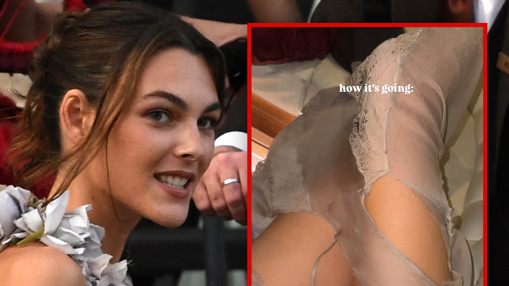 Vittoria Ceretti Posts Wardrobe Malfunction, Totally Ripped Dress