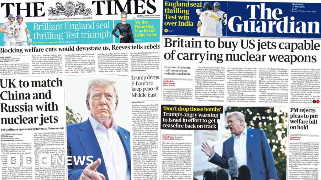 3c7c09b0 5154 11f0 b4be 8f7caf53b80c UK's 'nuclear jets' and 'Trump drops f-bomb'