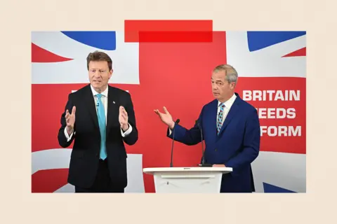 The huge sums energy firms get to NOT provide power Getty Images Chairman of Reform UK Richard Tice and party leader Nigel Farage speak at Church House, Westminster, on 10 June 2024.