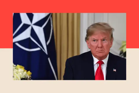 Could this be the most significant Nato since the Cold War? AFP via Getty Images Donald Trump speaks during his meeting with Nato Secretary General Jens Stoltenberg at Winfield House, London, on 3 December 2019.