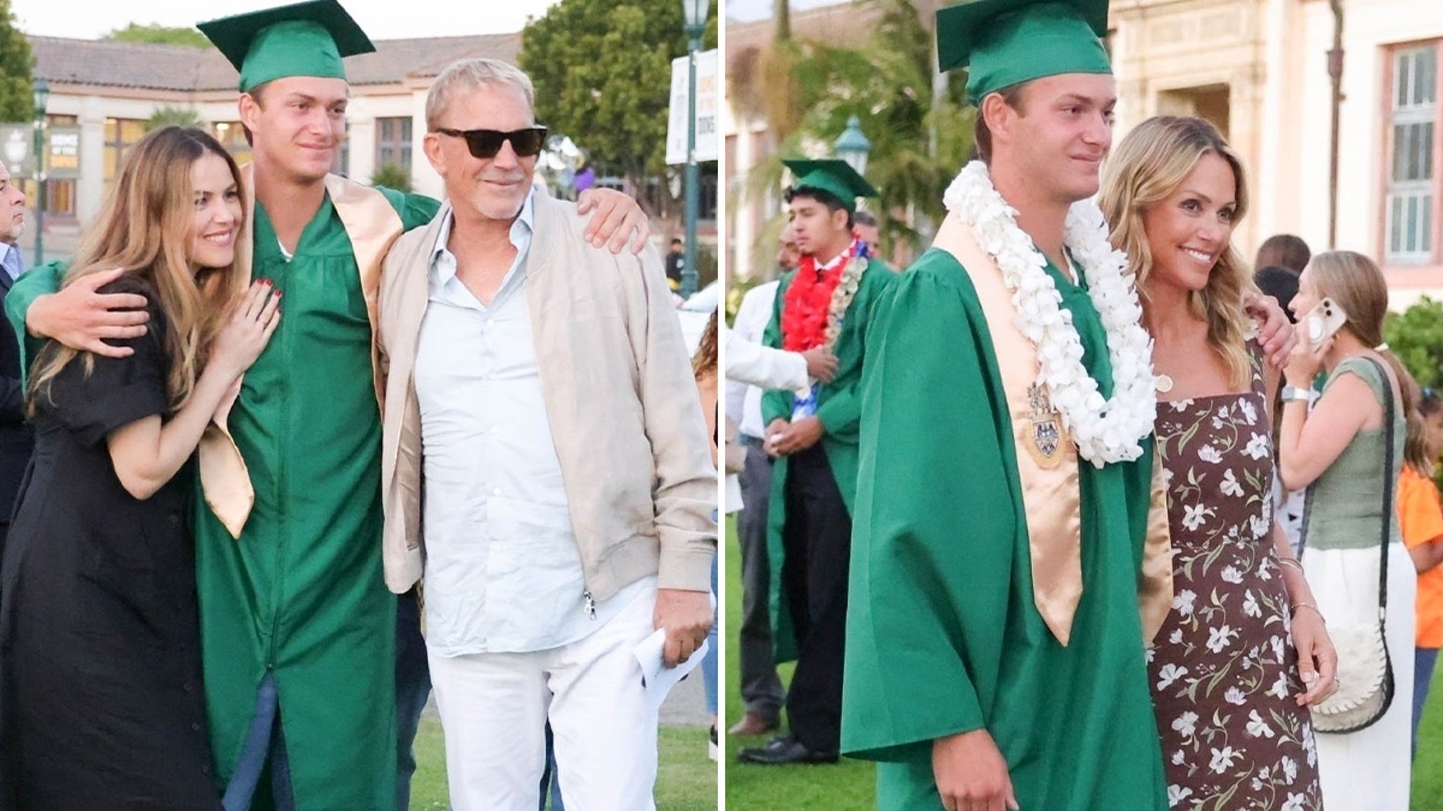 Kevin Costner, Christine Baumgartner Keep Their Distance At Son's Graduation