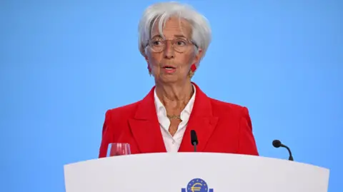 Europe cuts interest rates as Trump's tariffs loom Getty Images ECB president Christine Lagarde