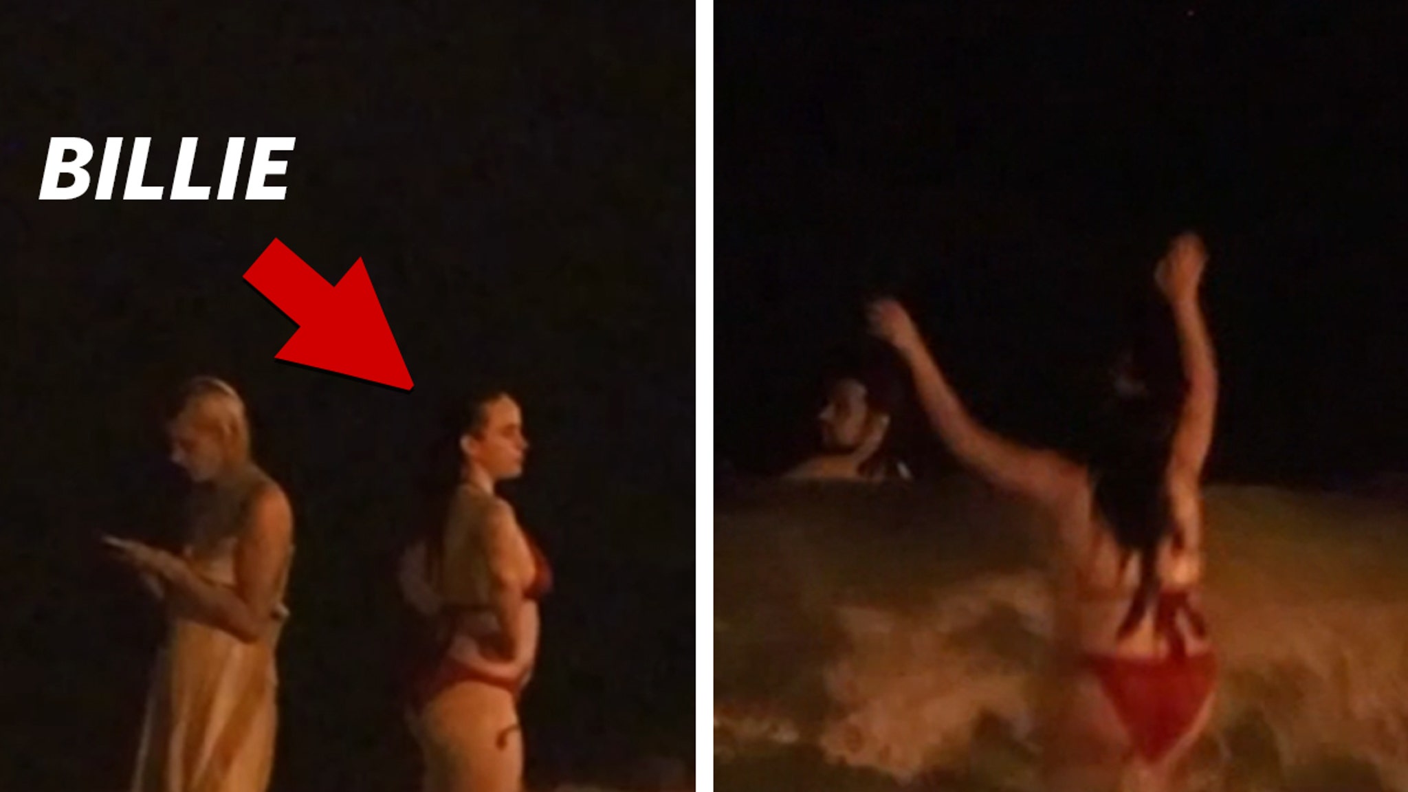 Billie Eilish and Pals Cool Off With Night Dip in Sea Off Barcelona, Spain