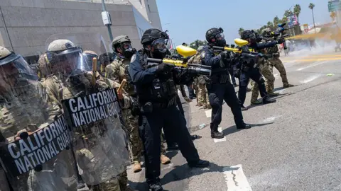 How city erupted over rumours of hardware store raid Getty Images President Trump deployed the National Guard to Los Angeles