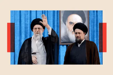 Tangled history and trouble today Reuters Ayatollah Ruhollah Khomeini's grandson, Hassan Khomeini stands next to Iran's Supreme Leader Ayatollah Ali Khamenei