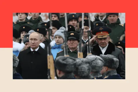 Could this be the most significant Nato since the Cold War? Getty Images Russian President Vladimir Putin and Defence Minister Sergei Shoigu look on while taking part in a wreath laying ceremony on 23 February 2024, in Moscow, Russia.