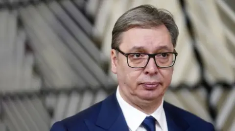A Belgrade landmark bombed by Nato could get Trump makeover Getty Images Serbia's president Aleksandar Vucic