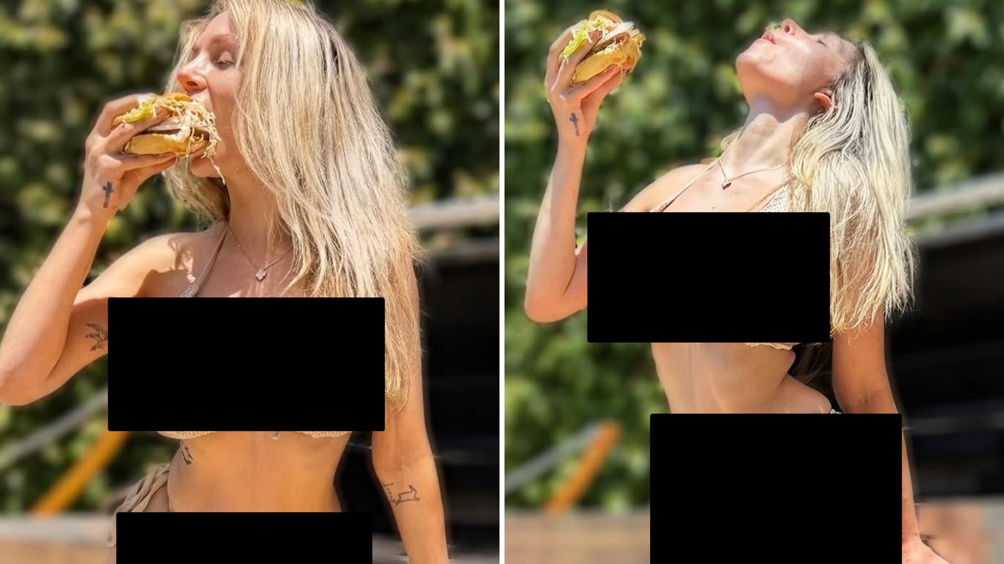 Courtney Stodden Chows Down on Veggie Burger in Tiny Bikini