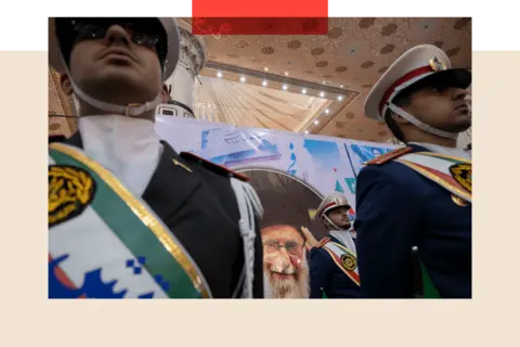 When the Supreme Leader emerges, he'll be leading a changed Iran Getty Images Members of the Iranian Army honour guard stand guard in front of a portrait of Iran's Supreme Leader Ayatollah Ali Khamenei during a ceremony in southern Tehran, on 1 February 2024.