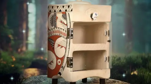 The start-ups working on cheap innovation MittiCool A MittiCool clay fridge - not much bigger than a microwave oven, with decorative patterns on the side.