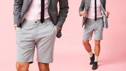 Wearing shorts still a 'grey area' as offices scrap dress codes Getty Images Composite image of a man in tailored grey shorts