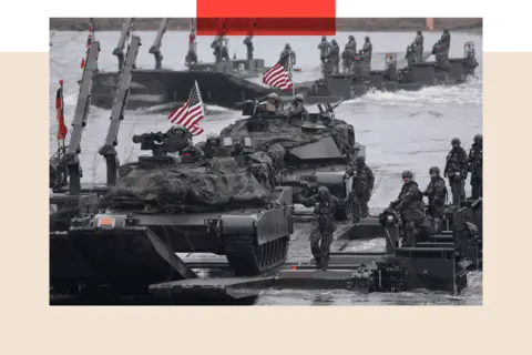 Could this be the most significant Nato since the Cold War? Getty Images Nato military exercises take place on 5 March 2024 near Gniew, Poland.