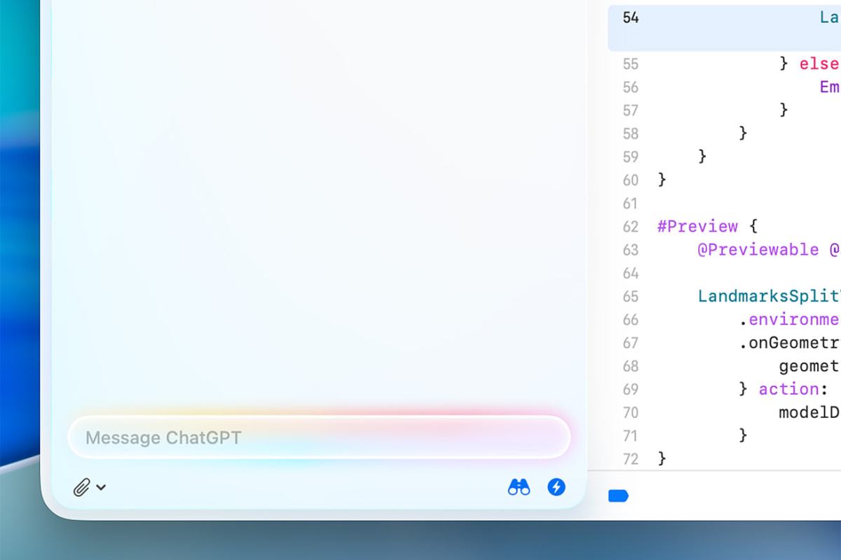 Apple WWDC25 macOS Tahoe 26 Xcode 26 with ChatGPT Apple brings ChatGPT and other AI models to Xcode