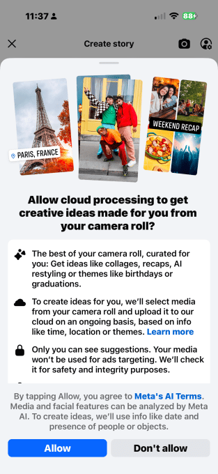 Facebook is asking to use Meta AI on photos in your camera roll you haven't yet shared IMG 1557 Facebook is asking to use Meta AI on photos in your camera roll you haven't yet shared