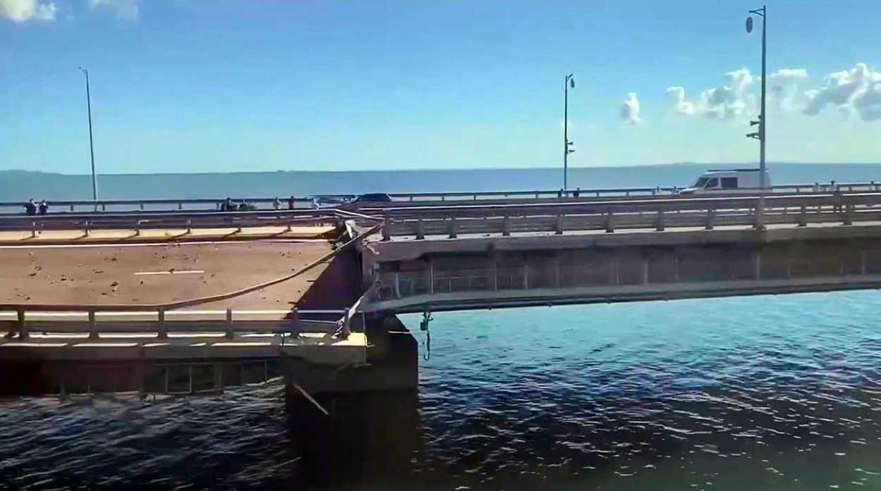 After Devastating Attack On Bombers, Ukraine Now Hits 'Strategic' Kerch Bridge That Links Russia To Crimea Kerch Bridge attack Ukraine