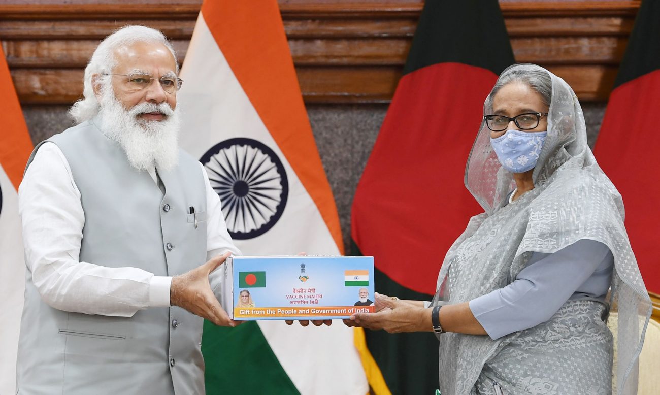 Bangladesh Could Hand Over Chittagong Port, Myanmar Transit Corridor & St Martin’s Island To USA Prime Minister, Narendra Modi and Sheikh Hasina at the inauguration of various projects in Bangladesh, in Dhaka, Bangladesh. (Source: PIB)