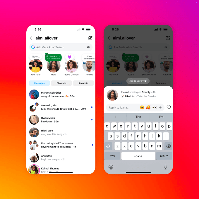 Instagram will finally let you rearrange your grid Spotify in Notes 2up gradient background Instagram will finally let you rearrange your grid