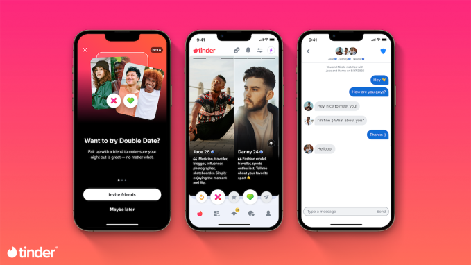 Tinder DoubleDate PressAsset You can now set up double dates with friends on Tinder 