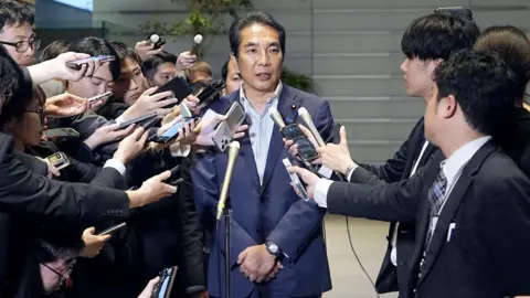 How a joke about rice cost a Japan cabinet minister his job Reuters Japan's Agriculture, Forestry and Fisheries Minister Taku Eto speaks to the media after a meeting with Prime Minister Shigeru Ishiba over his controversial comments about receiving rice from supporters, Tokyo, Japan 19 May, 2025.