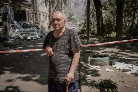 After a night of terror in Kyiv, the search for dead goes on BBC Oleksandr Bondarchuk was unable to make it to a shelter when the strikes hit Kyiv. ""It was terrible," he said. "Everything was destroyed."