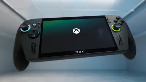 Xbox handheld console finally revealed after decade of speculation Xbox The Xbox Rog Ally has a large screen with half a controller either side of it - visually very similar to the Nintendo Switch 2 or the Steam Deck.`