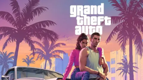 Video games cost a whole day's wages say fans, as prices rise PA Artwork from the new Grand Theft Auto game showing a stylised city scene, reminiscent of Miami. Palm trees and a sunset are visible in the background, while the game's two main protagonists lean on a stylish car in the foreground.