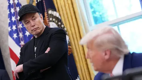 Elon Musk says he 'regrets' some posts he made about Donald Trump Getty Images Elon Musk pictured with Donald Trump in the Oval Office