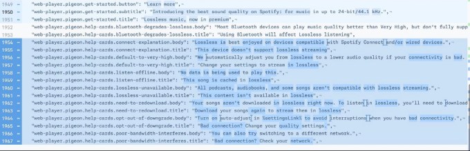 spotify lossless 2 New code in Spotify's app references the long-awaited 'lossless' tier